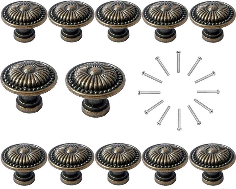 Coyangu Coyanyu Vintage kastknoppen 12 stuks antieke bronzen ladekastknoppen meubelgreep keukenknop retro bronzy hardware deurknoppen voor lade deur kledingkast