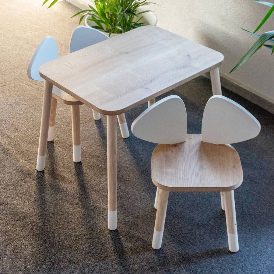 Cozy Collections Eethoek set kinderen Kindertafel met 2 Stoelen