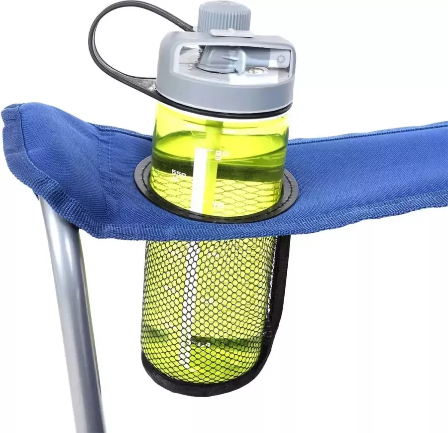 Cozy living Campingstoel klapstoel Set van 2 Opvouwbaar Met flessenhouder Blauw