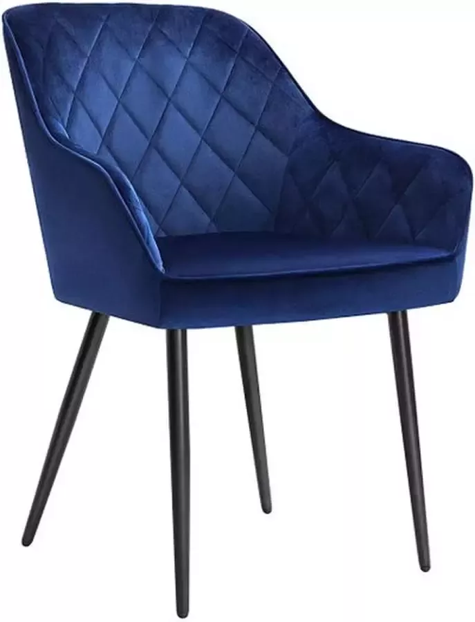 Cozy living Eetkamerstoel Fauteuil gestoffeerde stoel met armleuningen zitbreedte 49 cm metalen poten fluwelen hoes