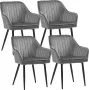 Cozy living Eetkamerstoelen Keukenstoelen Fauteuils Gestoffeerde stoelen Set van 4 Lichtgrijs - Thumbnail 2