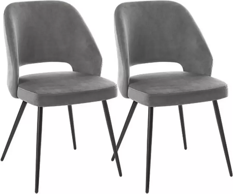 Cozy living Eetkamerstoelen set van 2 keukenstoelen gestoffeerde stoelen met metalen poten woonkamerstoelen fauteuils fluwelen bekleding zachte zitting en rugleuning