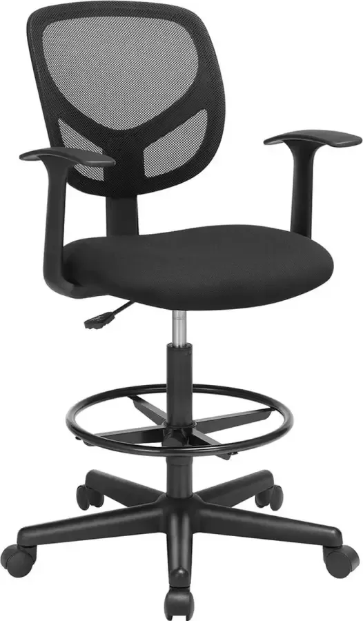 Cosy Living Ergonomische bureaustoel Computerstoel Werkkruk Met armleuningen Met voetensteun Zwart