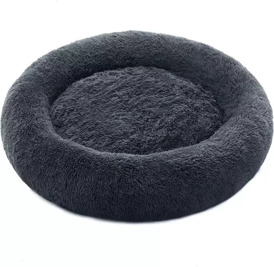 Cozy living Hondenbed Kattenbed Zacht pluche 100 cm Donkergrijs