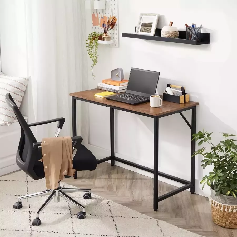 Cozy living kantoortafel Bureau Computertafel 100 x 50 x 75 cm Bruin Zwart