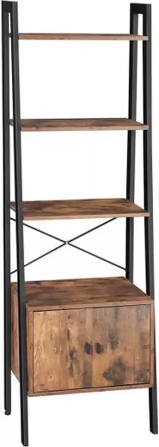 Cozy living Ladder Boekenkast ijzeren frame Industrieel design 4 planken