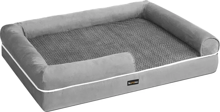 Cozy living Orthopedisch hondenbed Hondenkussen Hondenmand Zachte vulling Hondensofa 106 x 80 x 25 cm Grijs