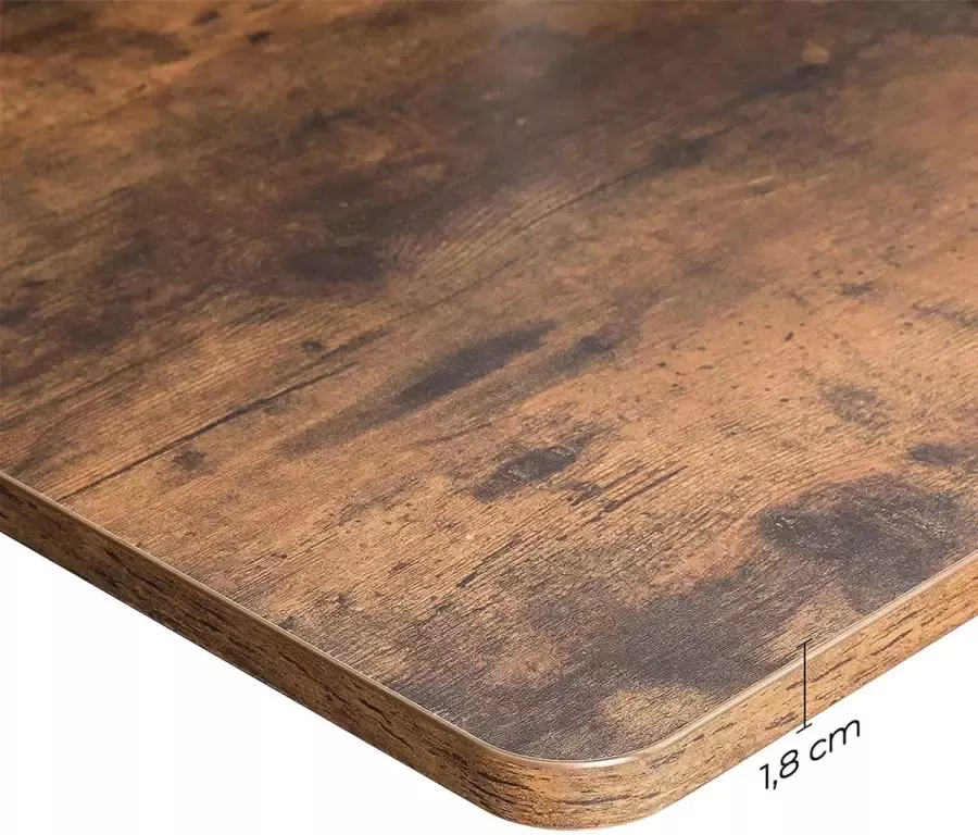 Cozy living Tafelblad Voor elektrisch bureau 120 x 60 x 1 8 cm Vintage bruin