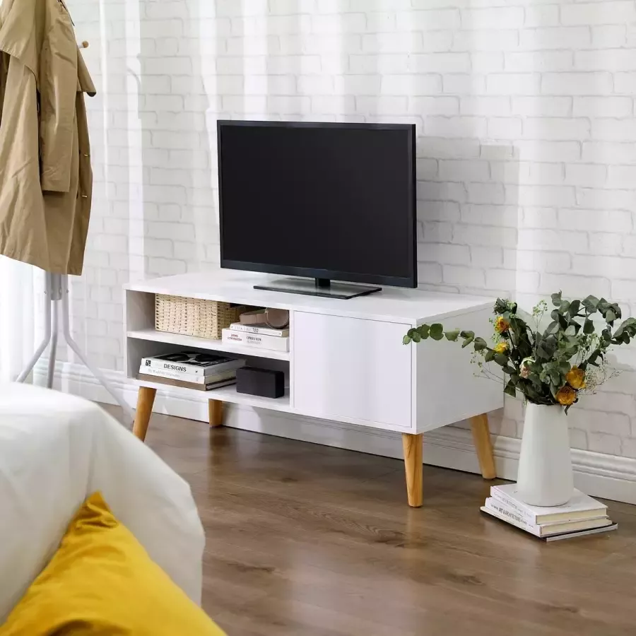 Cozy living TV-Lowboard Skandinavisch Weiß
