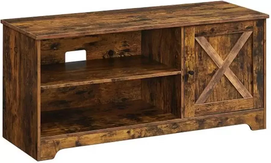 Cozy living Tv-meubel tv-plank Rustieke landelijke stijl 2 open vakken vintage bruin