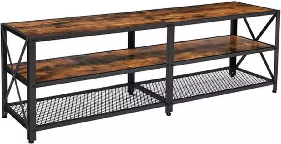 Cozy living TV-meubel TV-tafel lowboard voor TV's tot 70 inch TV-meubel met planken stalen frame