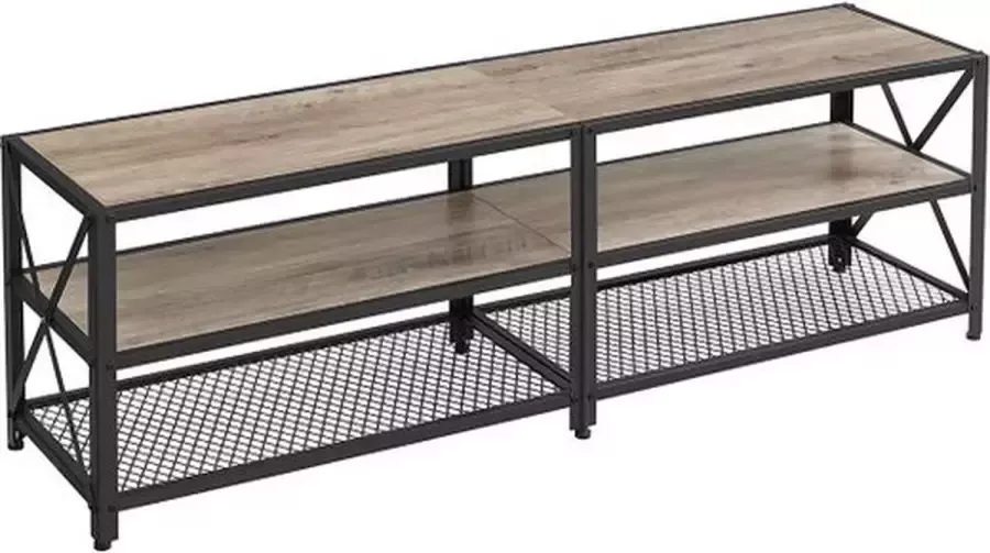 Cozy living TV-meubel TV-tafel met planken stalen frame TV-plank
