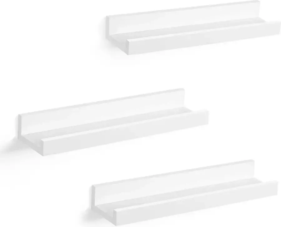 Cozy living Vrijhangende boekenplanken Set van 3 Zwevende planken Hoogglans