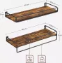 Cozy living Wandplank Set van 2 Zwevende muurplank Industrieel Bruin Zwart - Thumbnail 2