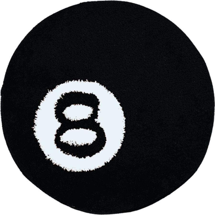 Cozycocoliving CocoLiving 8 Ball Tapijt Vloerkleed 8 Ball Rug Biljart Bal Rond Tapijt 60cm 8 Ball Vloerkleed Rond Vloerkleed 8Ball Mat Antislip Hoogpolig - Foto 2