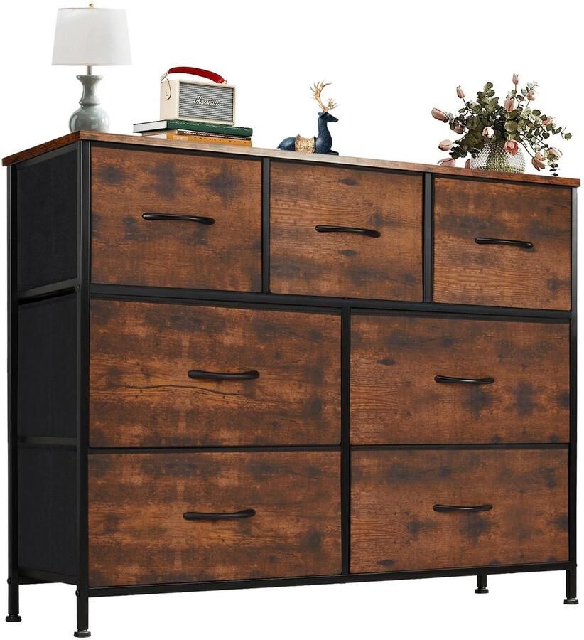 CozyLiving Commode Ladekast Opbergkast Dressoir Vrijstaande ladekast 100x77x38cm Bruin