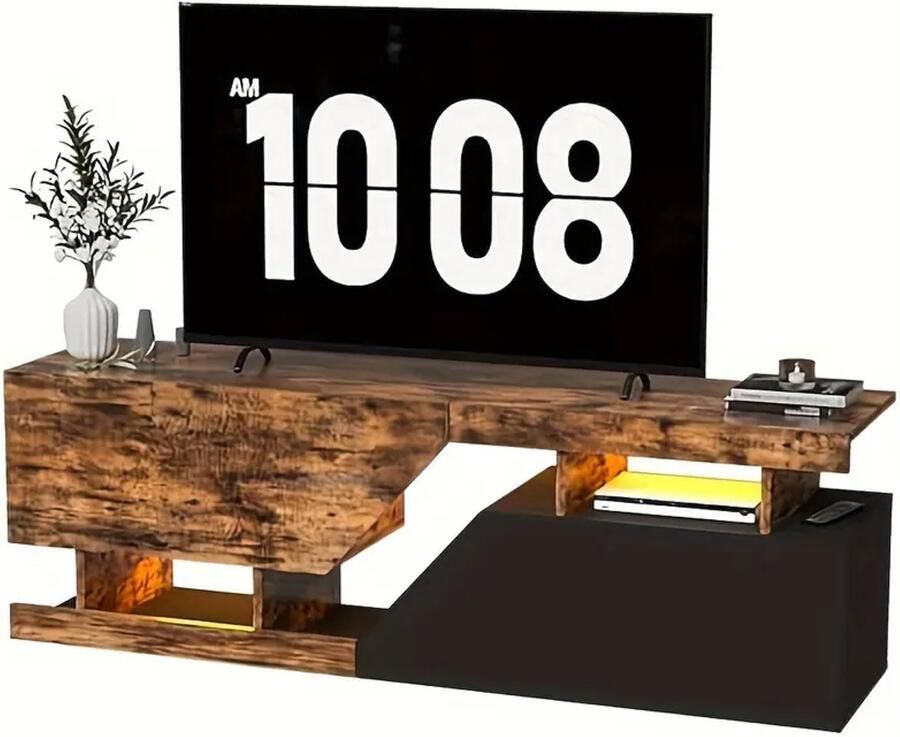 CozyLiving TV Kast Tv Meubel Met LED verlichting Eiken 140 x 35 x 44