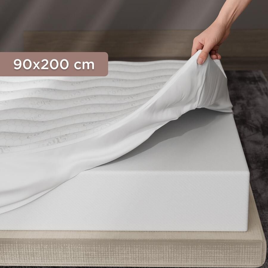 CozySense Topper 90x200 Topdekmatras – 100 Dagen Proefslapen Topper – Topmatras – 3 Comfortlagen met Ademend Eierdoos Gel-Infused Traagschuim – Drukverlichting & Betere Nachtrust – 360° Hold Elastieken – CertiPUR 6 CM Dik - Foto 2