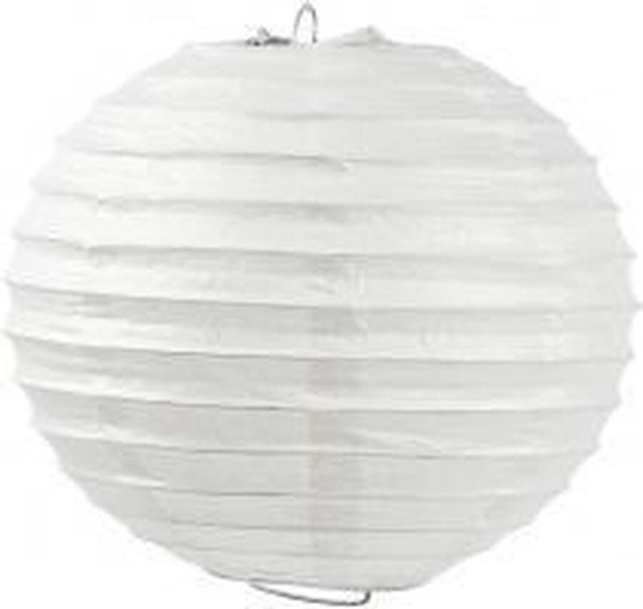 Creativ company Rijstpapier Lamp Rond Ronde Papieren Lamp Lampionlamp Met Standaard Wit Dia: 35 cm Creotime 1 stuk