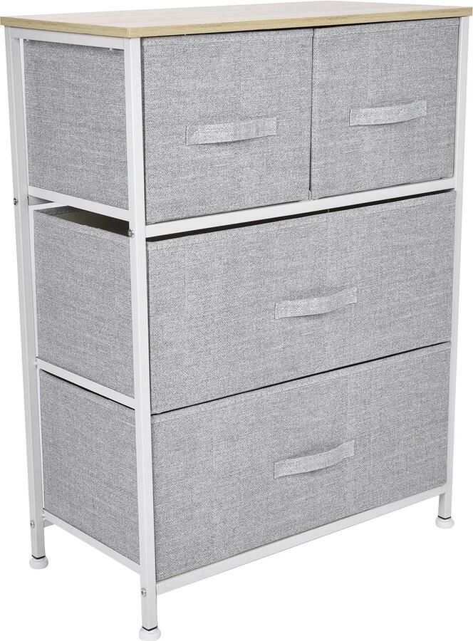 Creatorally 3 Laags Opbergkast Kast met 4 Laden Verwijderbare Opbergtoren Ladekast voor Thuis Woonkamer