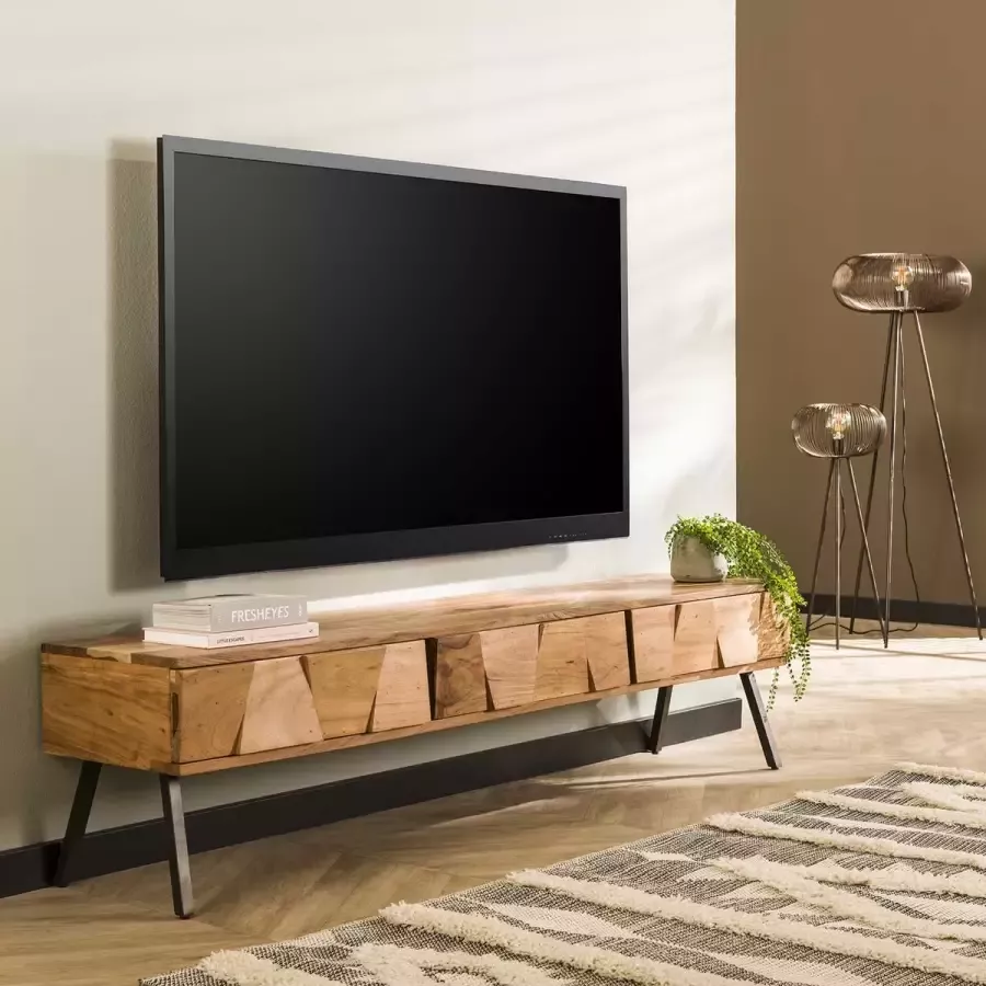 CreaWonen Crea TV-meubel Demn massief acacia hout Industrieel meubels industriële kastjes Design Meubels