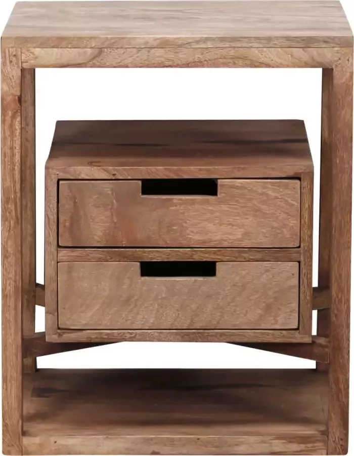 CreaWonen Nachtkastje Desert Houten Meubels Kantoor Massief mango zandkleur Industrieel Decoratie