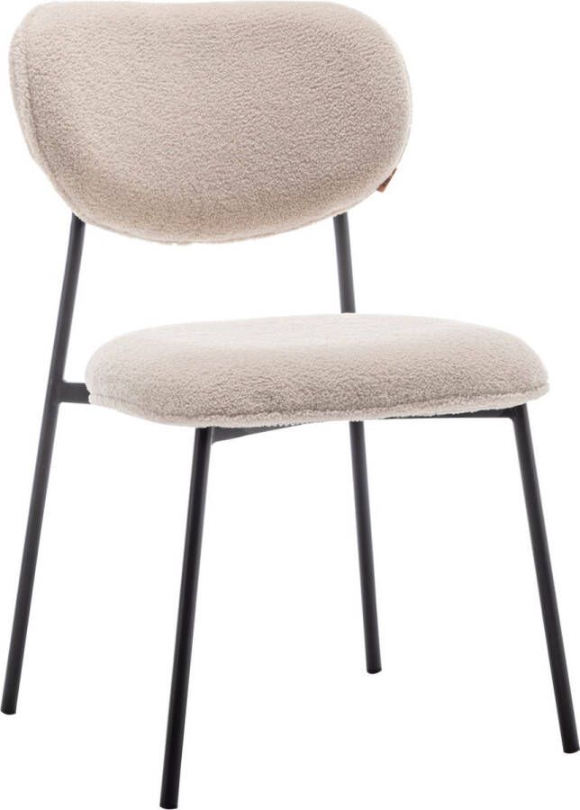 Furnihaus Eetkamerstoelen set van 4 Amalia Teddy Beige Stof Eettafel stoelen - Foto 2