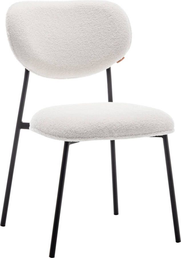 Furnihaus Eetkamerstoel set van 4 Amalia Teddy Creme Stof - Foto 2