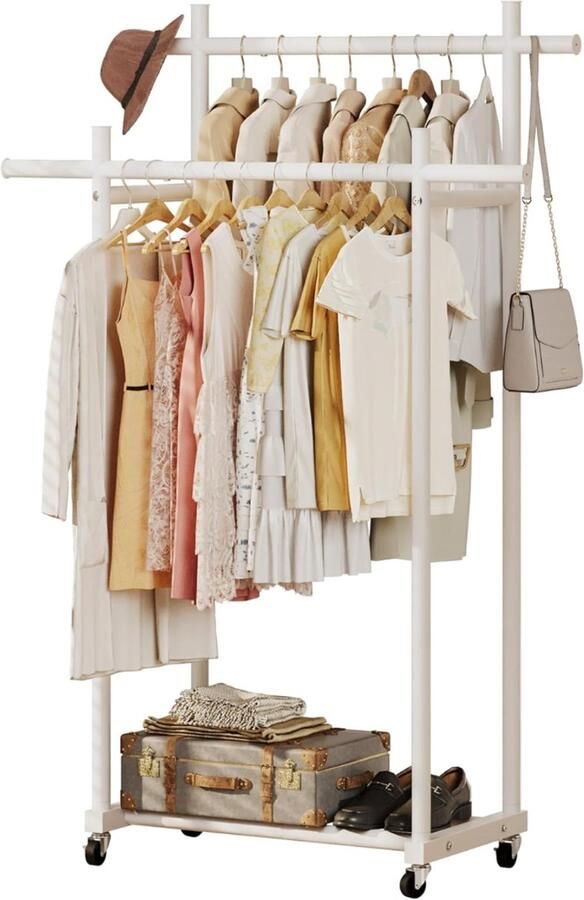 CRLYN Kledingrek Metaal Kledinghangers Dressboy -Wit - Foto 2
