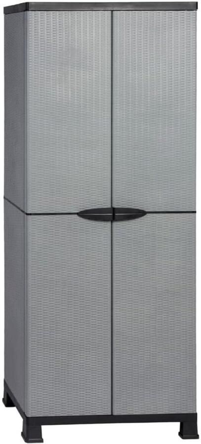 CRLYN Tuinkast Tuinkist Tuinkasten voor Buiten Tuinberging Kunststof Grijs en Zwart