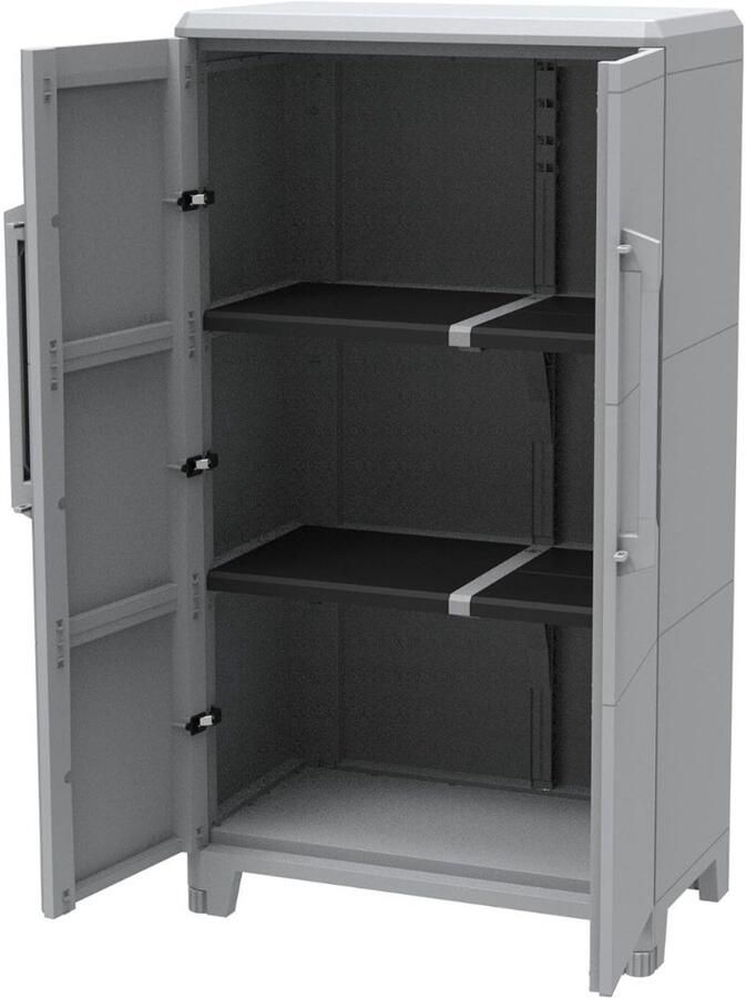 CRLYN Tuinkast Tuinkist Tuinkasten voor Buiten Tuinberging Kunststof Grijs