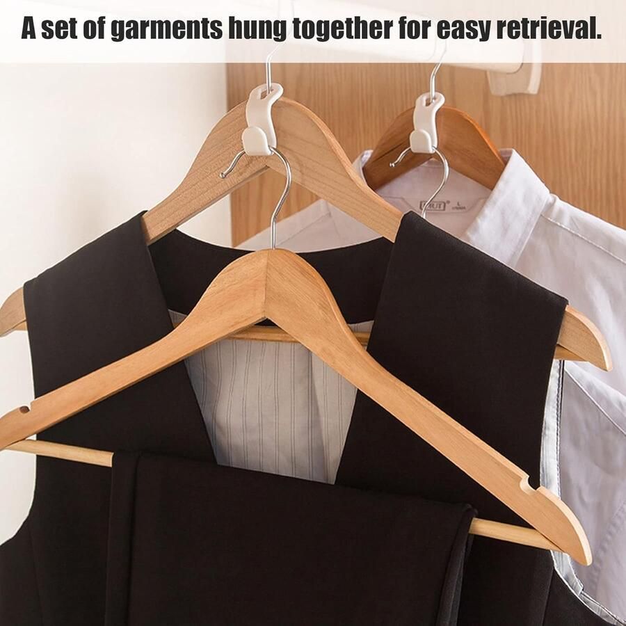 Crrynuo Ruimtebesparende Kledinghaken 10 Stuks Stevige Kledinghaakjes voor Kledingkast Wit Slimme Organisatie Ophanghaken Ophanghaakjes