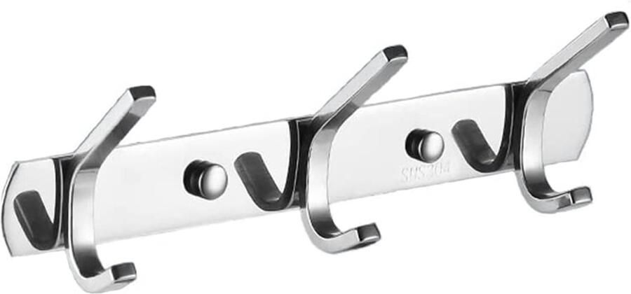 Crrynuo Wandkapstok Kapstok Hangend RVS Hangende Design Muurkapstok Handdoekrek Zilver