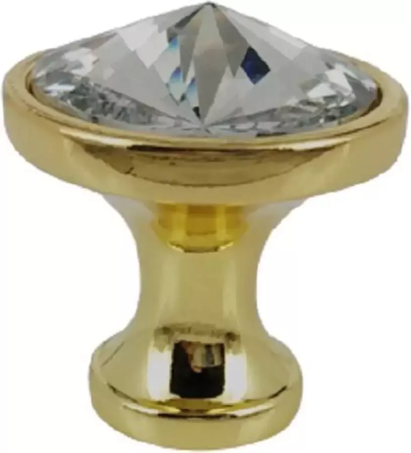Crystal de Settat Kastknop meubel knop met kristal ( messing 30 mm )