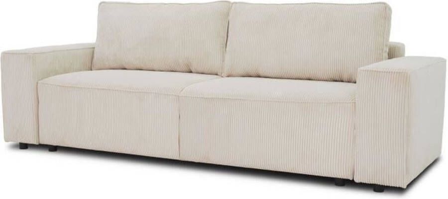 Cstore 3 -Seater Josh Convertible Sofa Beige geribbelde fluwelen stof Opbergdoos L239 x P86 x H85 cm
