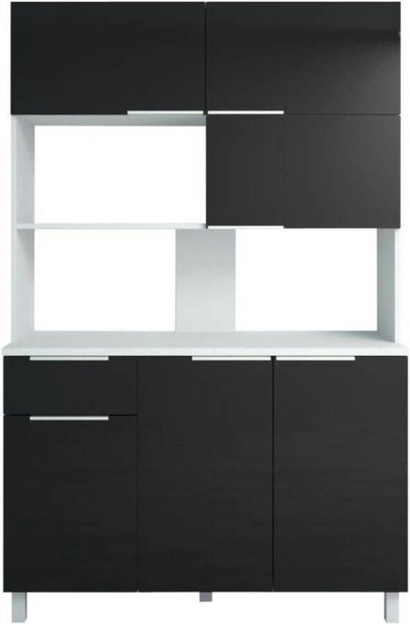 Cstore LOVA Eigentijds glanzend zwart keukenkastje L 120 cm