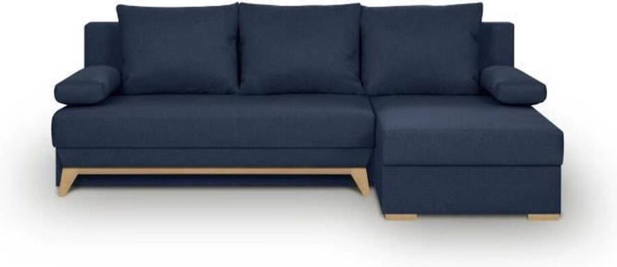 Cstore TEIJO Converteerbare hoekbank Donkerblauwe stof L 197 x D 91 132 x H 82 cm