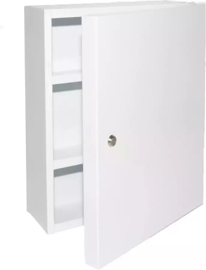 Culinorm Medicijnkast van staal met slot 35cm x 45 cm x 15 cm Wit