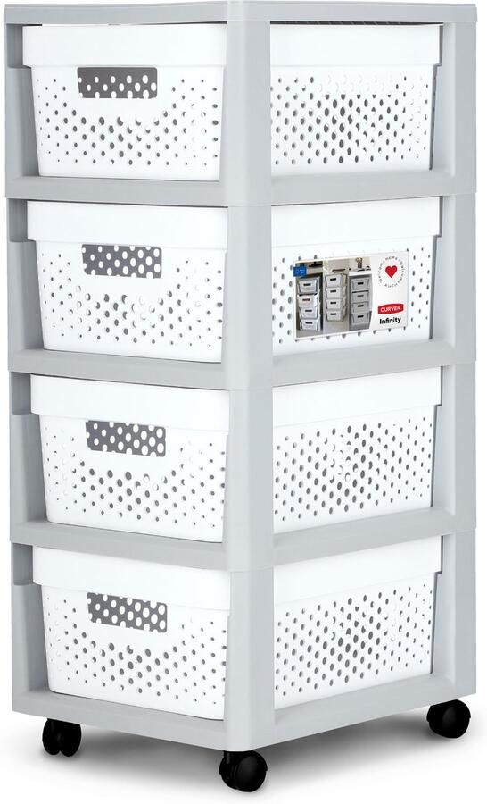 Curver infinity ladesysteem dots 4x11 L wit met wielen