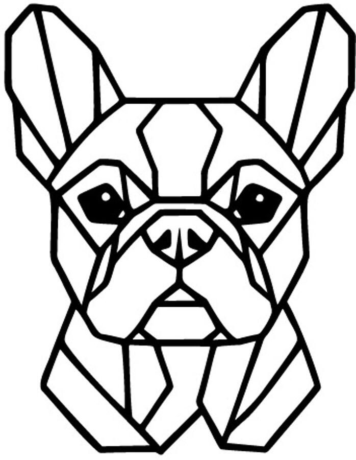 Cutting Edge Design Belgium Geometrische hond 3 kop -- Wood Cut out Wall Art by Cutting Edge Design Geschenk Huisdier Hond Decoratie Uniek Kunstwerk Living Kamer Bureau Slaapkamer Cadeau Warm Strak Modern