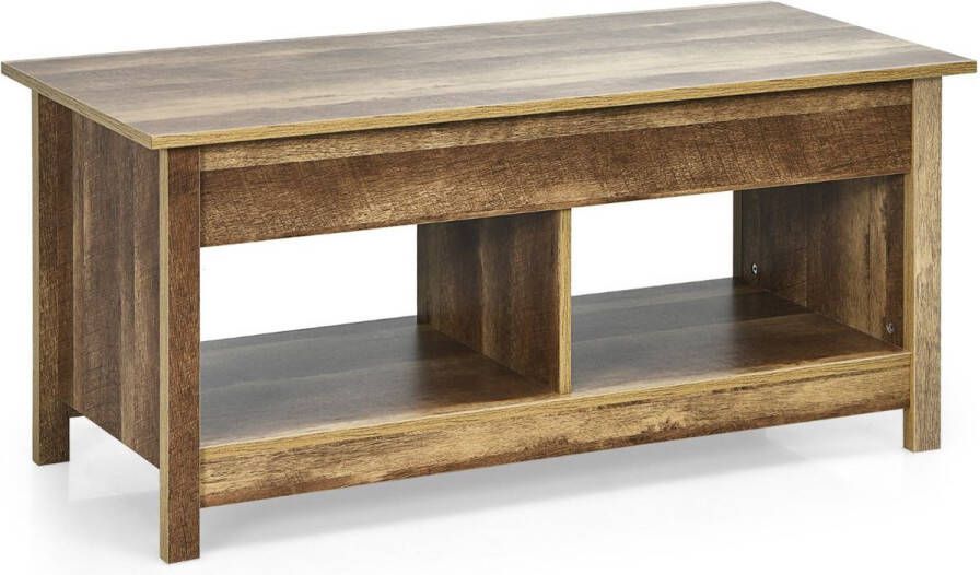 CW COSTWAY Bovenkant Optillen Salontafel Koffietafel Met opslag Naturel