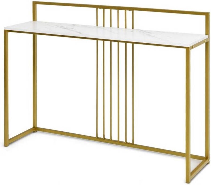 CW COSTWAY Consoletafel Moderne Minimalistische Design 120x32 5x88cm Wit Goud