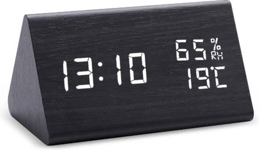 Cyp Digitale Wekker Led Houten Wekker Tafel Sound Control Elektronische Klokken Desktop Usb Aaa Aangedreven