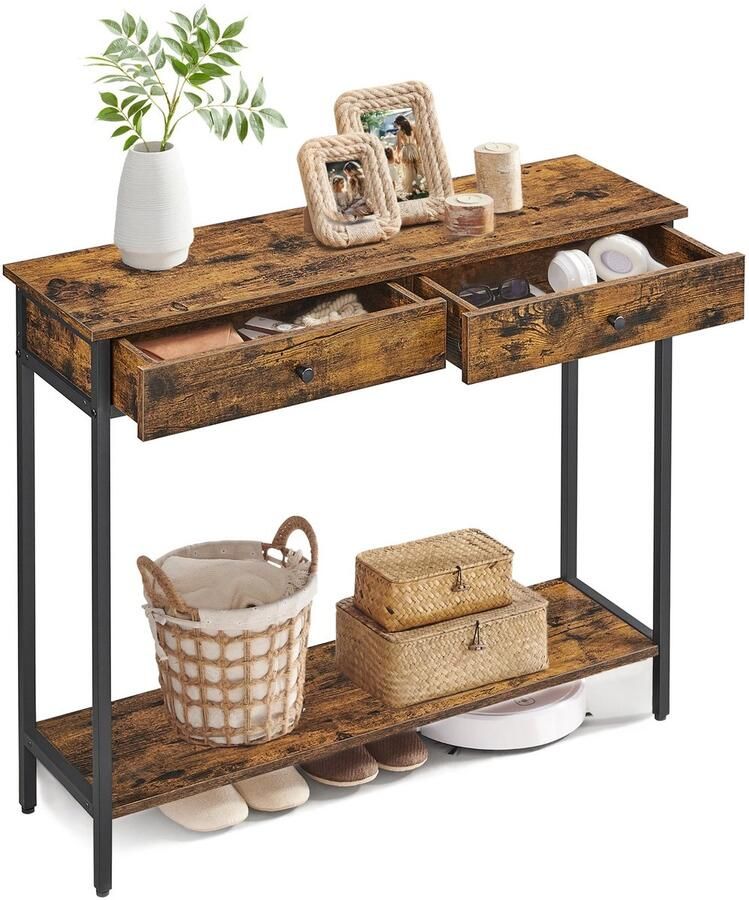 D-Store Consoletafel Gangtafel Bijzettafel banktafel met 2 Lades