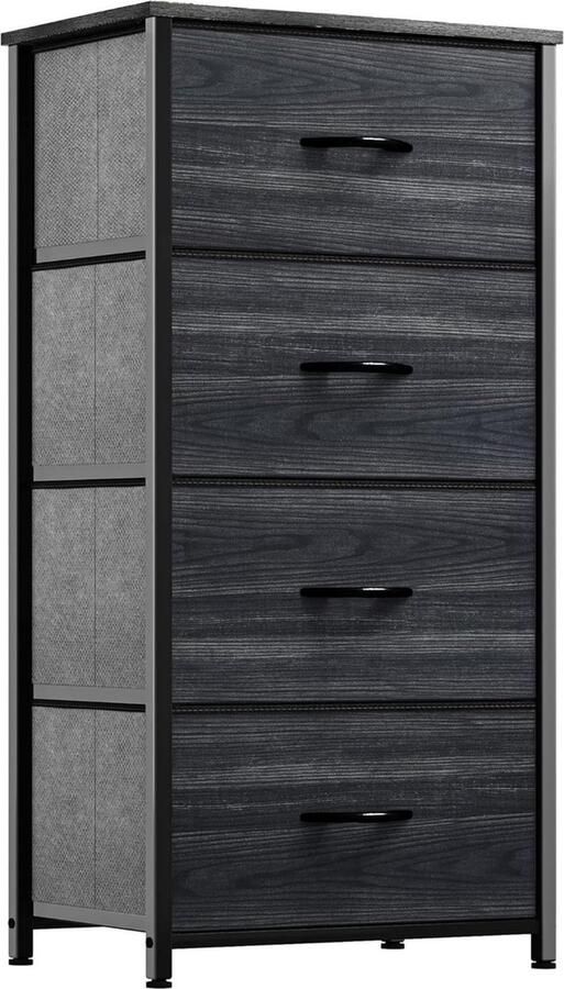 DailySupplies Dailysuppliess Dressoirs Kasten Ladekast Buffetkast Industrieel Hout 45x30x95cm Zwart