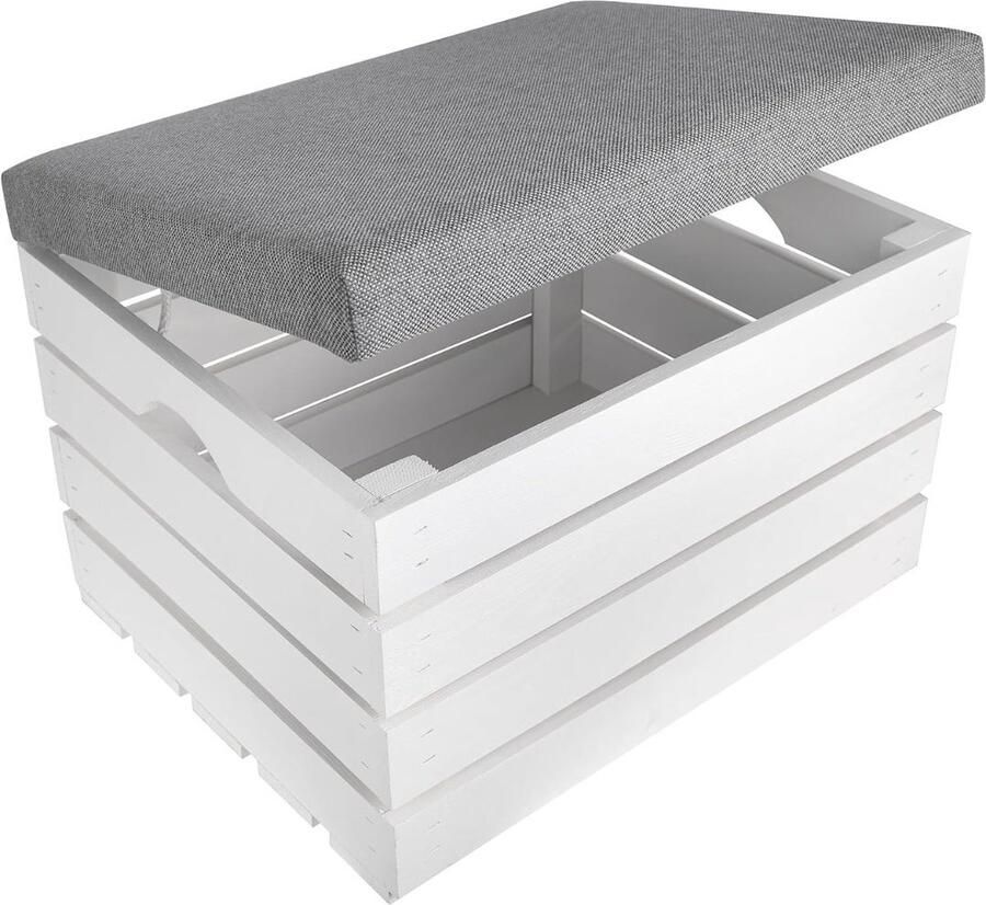 DailySupplies Dekenkist voor Dekens en Extra Opslag -Bijzet Bankje Binnen Opbergbank Binnen en Buiten Dekenkisten voor Slaapkamers Bank met Opslagruimte Bedkist Wit