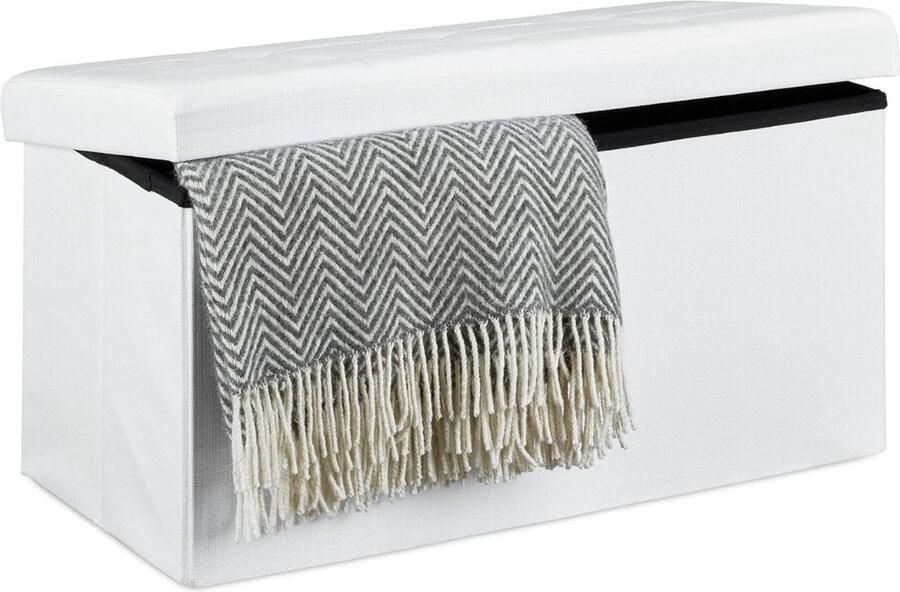 DailySupplies Dekenkist voor Dekens en Extra Opslag Bijzet Bankje Opbergbank Binnen en Buiten Dekenkisten voor Slaapkamers Bank met Opslagruimte Bedkist Wit