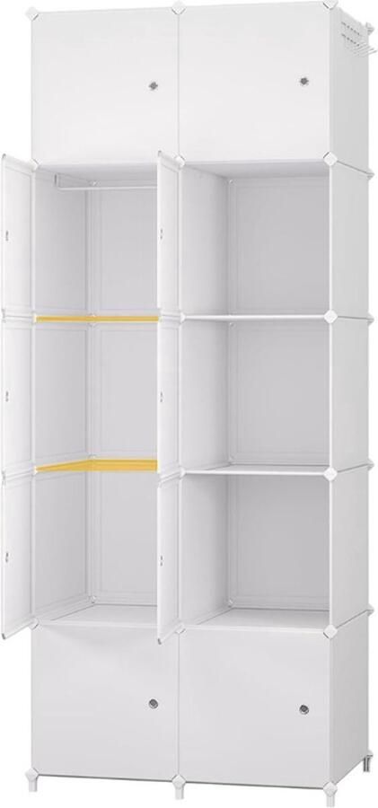 DailySupplies Dressing Kasten Kledingkast Kledingkasten Slaapkamer Organizer 80x50x190cm Wit