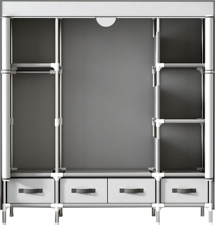 DailySupplies Dressing Kasten Kledingkast Kledingkasten Slaapkamer Organizer Grijswit