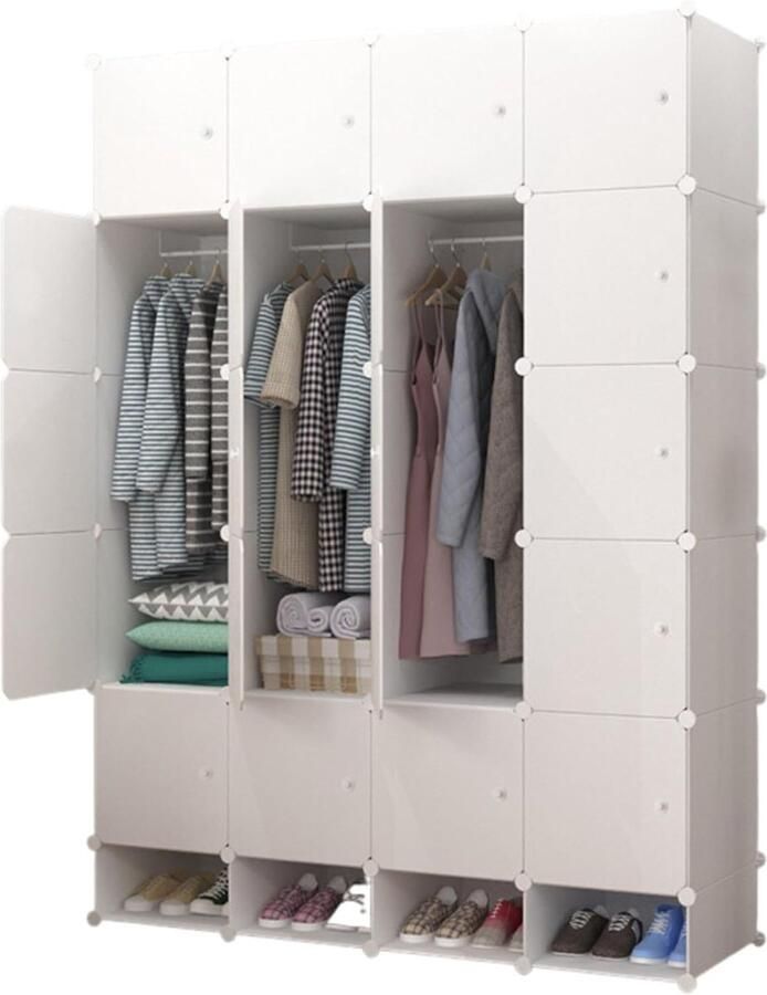 DailySupplies Dressing Kasten Kledingkast Kledingkasten Slaapkamer Organizer Wit - Foto 2